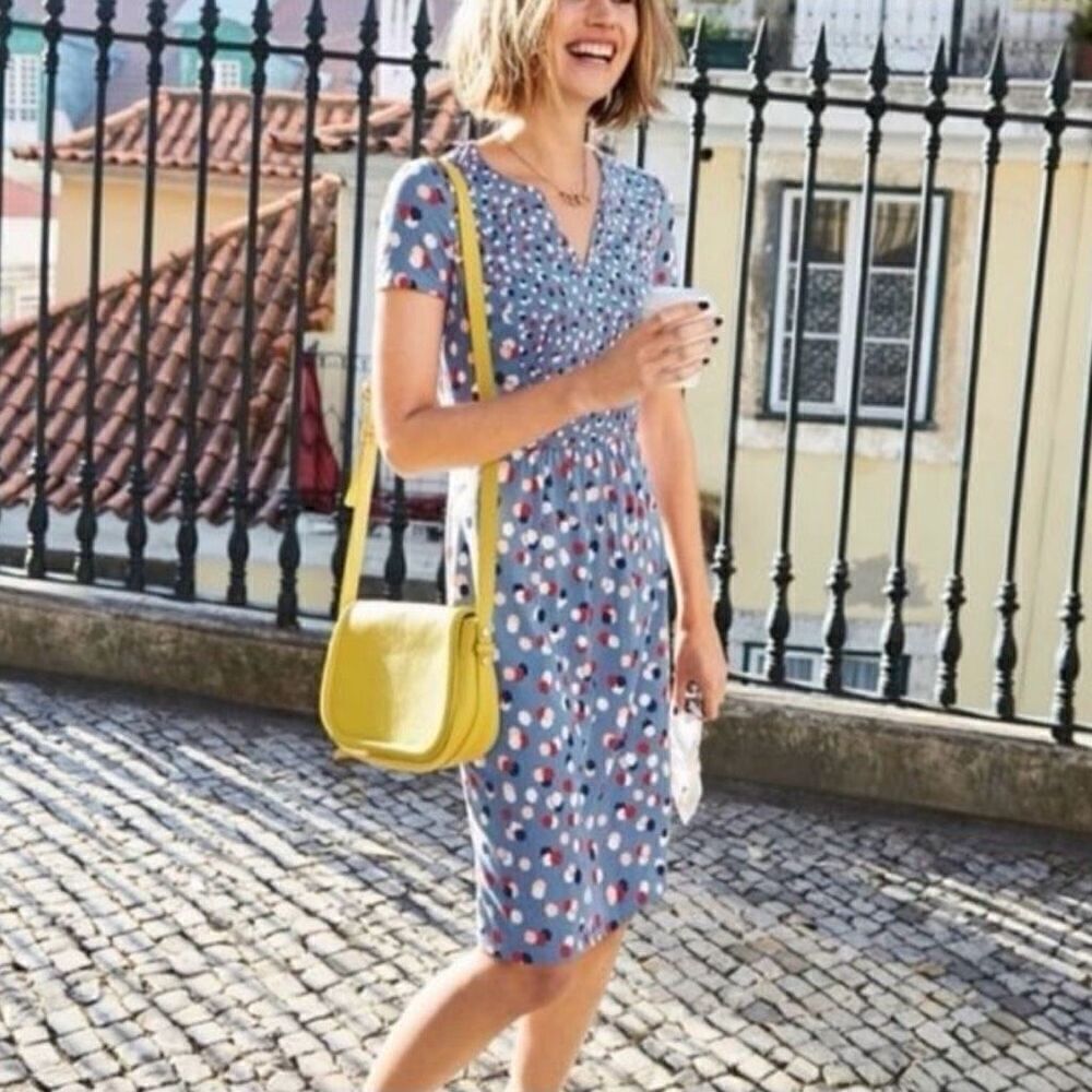 Boden Emory Jersey Dress Short Sleeve Above Knee Soft Blue Women 6 Regular J0181 - Picture 10 of 10